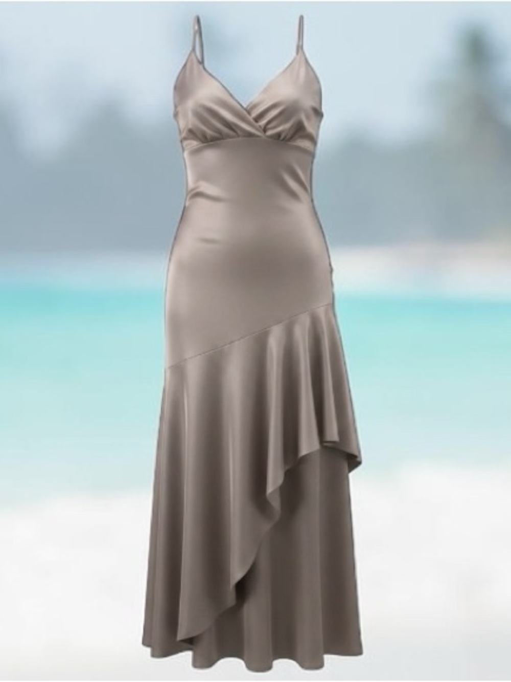 Wild Fable One-Shoulder Satin Slip Dress in Mauve 4 Available